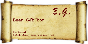 Beer Gábor névjegykártya